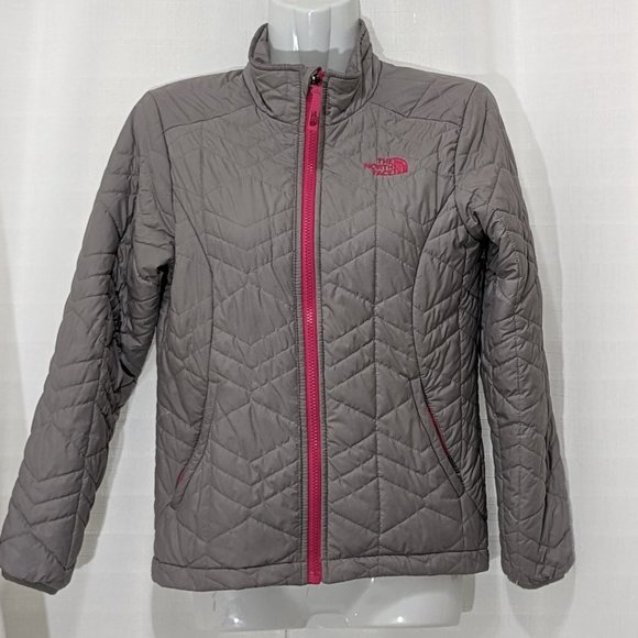 The North Face Other - The North Face Girl's Puffer Jacket Sz Med 10/12 Light Gray and Pink